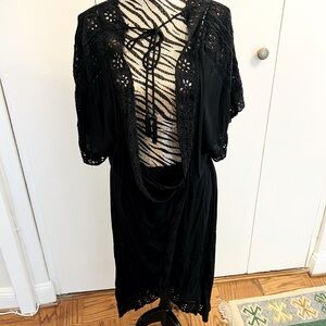 Black Lace Beach Dress / Cover Up